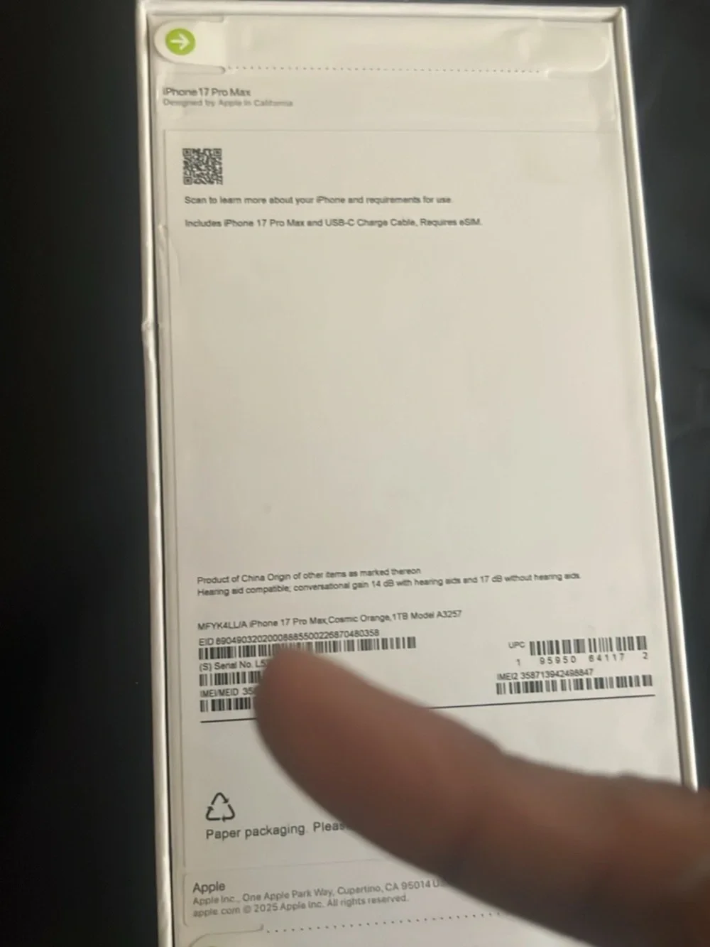 Apple iPhone 17 Pro Max – Cosmic Orange and White
